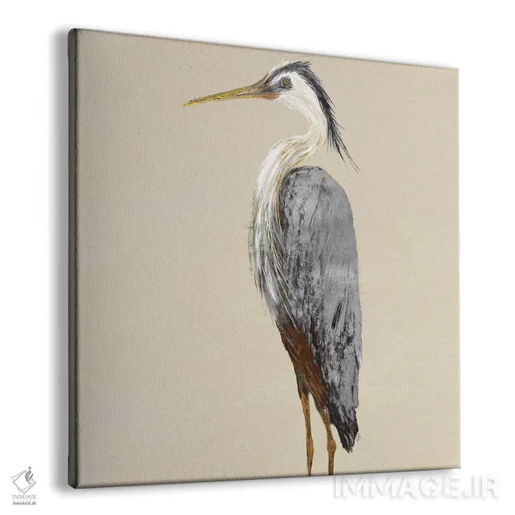 تابلو حواصیل روی زمینه خاکی II اثر جولی دریسه - نمای پرسپکتیو محصول