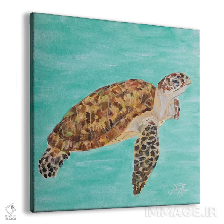 تابلو لاکپشت دریایی I اثر جولی دریسه - نمای پرسپکتیو محصول