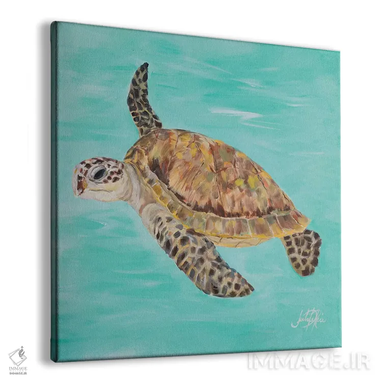 تابلو لاکپشت دریایی II اثر جولی دریسه - نمای پرسپکتیو محصول