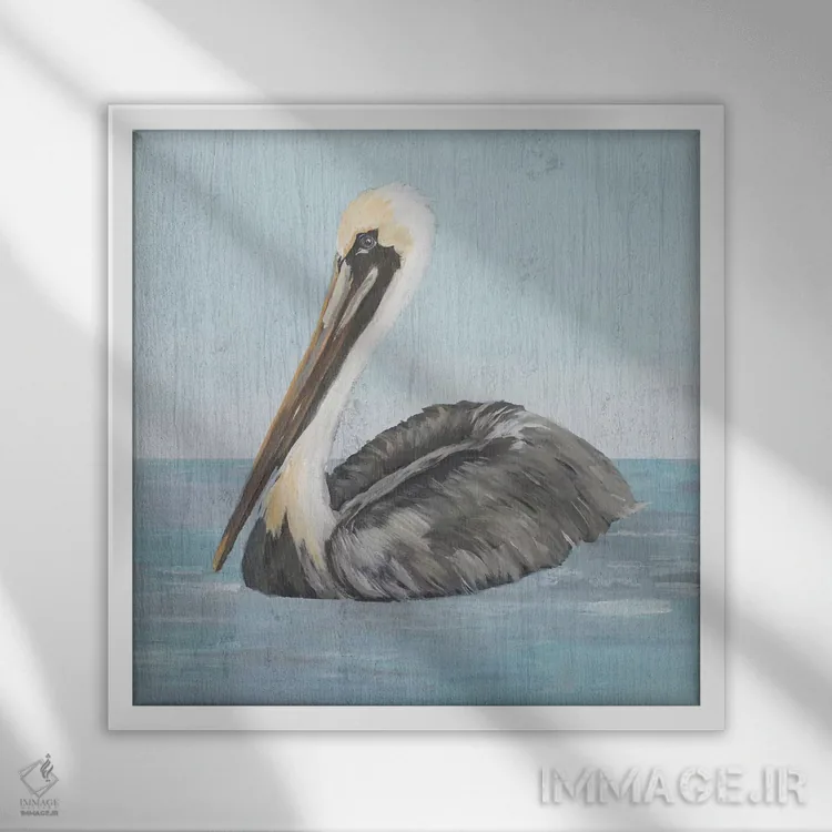 تابلو شستشوی پلیکان I اثر جولی دریسه - نمای قابدار سفید