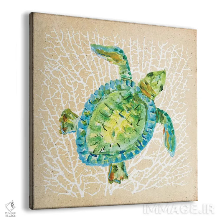 تابلو لاکپشت جانداران دریایی اثر جولی دریسه - نمای پرسپکتیو محصول
