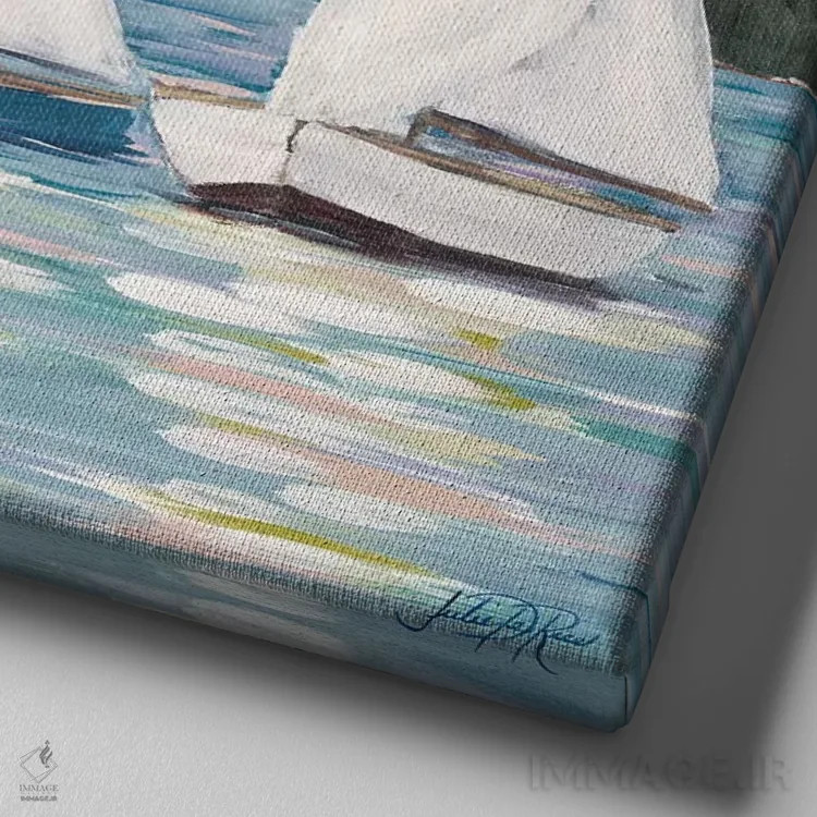 تابلو بادبان نرم I اثر جولی دریسه - نمای نزدیک بافت بوم