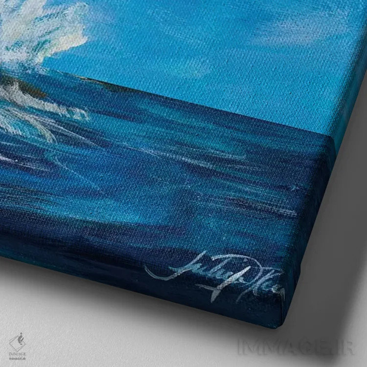 تابلو فانوسهای دریایی II اثر جولی دریسه - نمای نزدیک بافت بوم