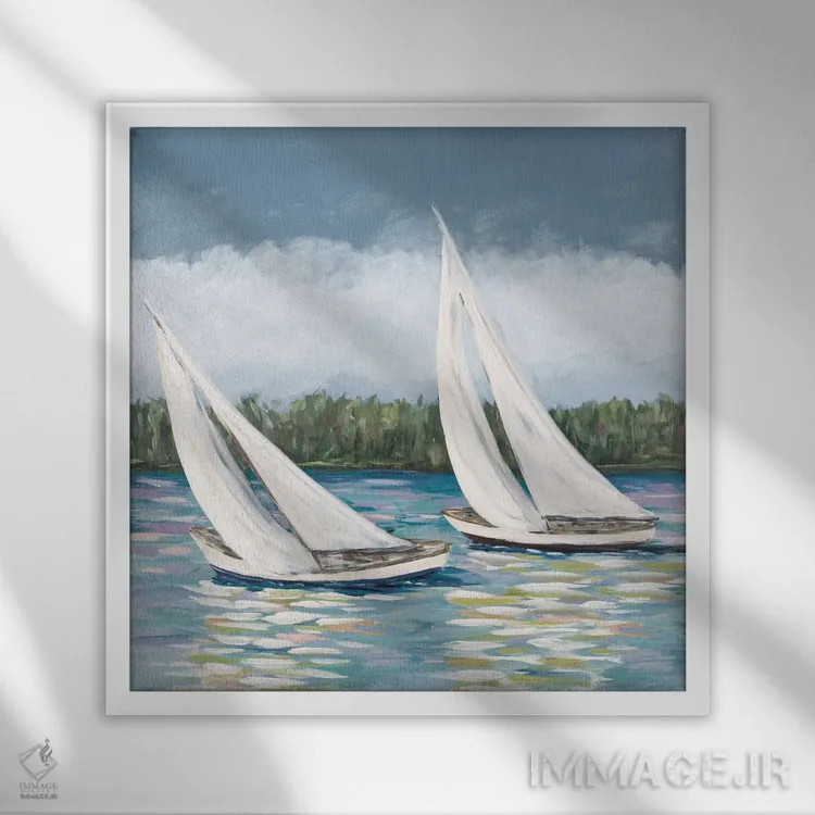 تابلو بادبانهای نرم II اثر جولی دریسه - نمای قابدار سفید