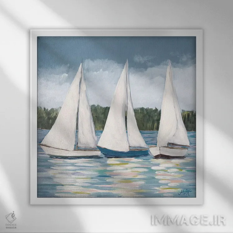 تابلو بادبان نرم I اثر جولی دریسه - نمای قابدار سفید