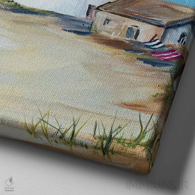 تابلو فانوسهای دریایی III اثر جولی دریسه - نمای نزدیک بافت بوم