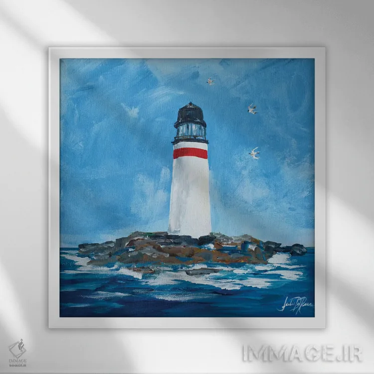 تابلو فانوسهای دریایی I اثر جولی دریسه - نمای قابدار سفید