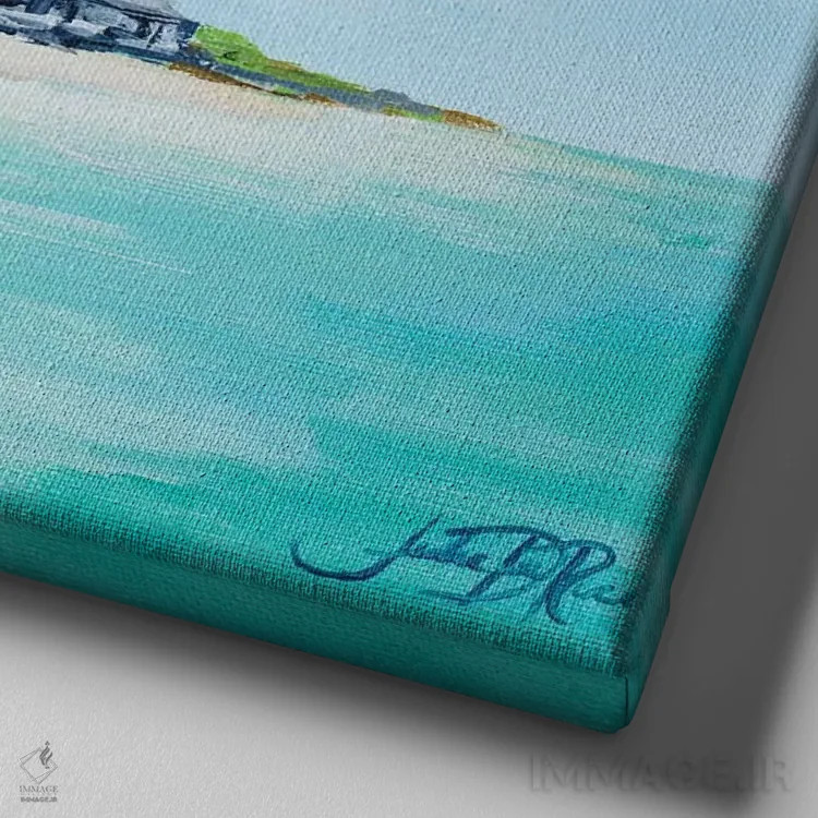 تابلو فانوسهای دریایی IV اثر جولی دریسه - نمای نزدیک بافت بوم