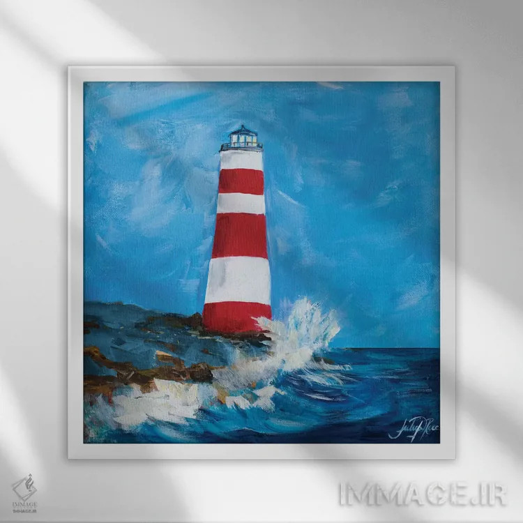 تابلو فانوسهای دریایی II اثر جولی دریسه - نمای قابدار سفید