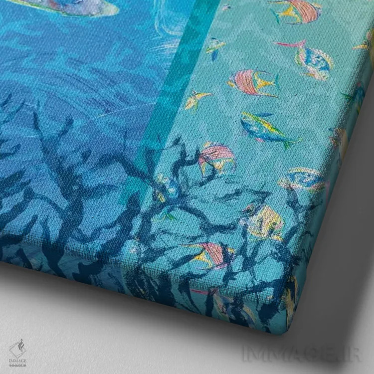 تابلو زیر دریا IV اثر جولی دریسه - نمای نزدیک بافت بوم