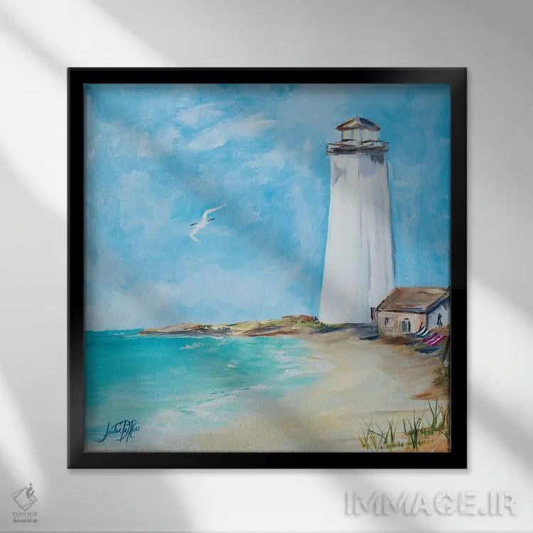 تابلو فانوسهای دریایی III اثر جولی دریسه - نمای قابدار مشکی