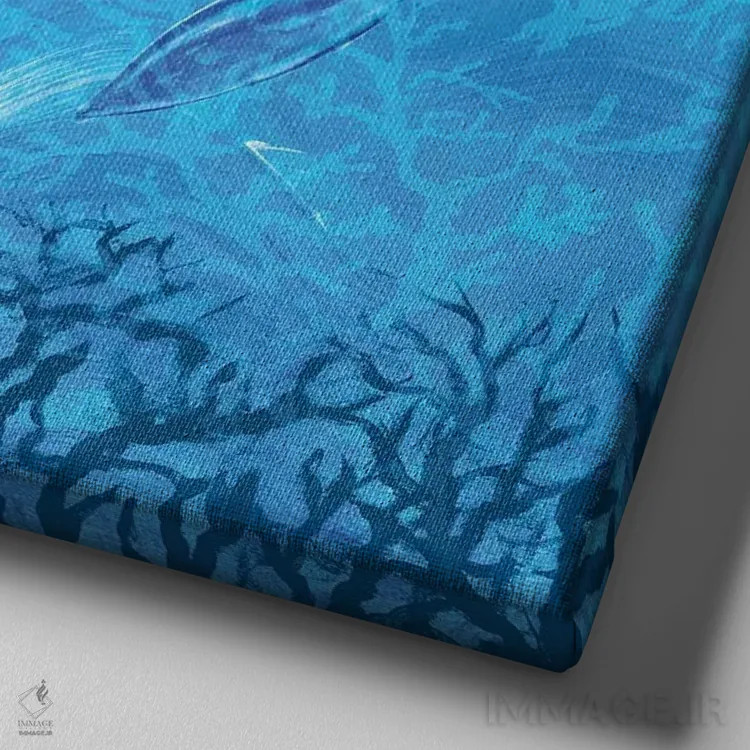 تابلو زیر دریا III اثر جولی دریسه - نمای نزدیک بافت بوم