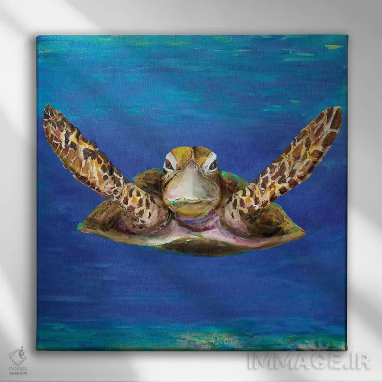 تابلو در حال شنا اثر جولی دریسه - نمای روبهرو روی دیوار