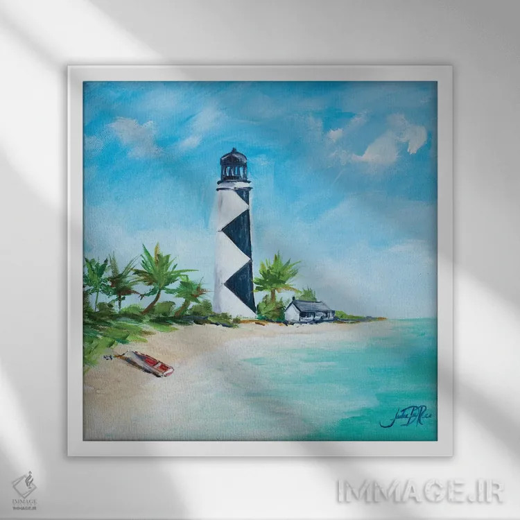 تابلو فانوسهای دریایی IV اثر جولی دریسه - نمای قابدار سفید