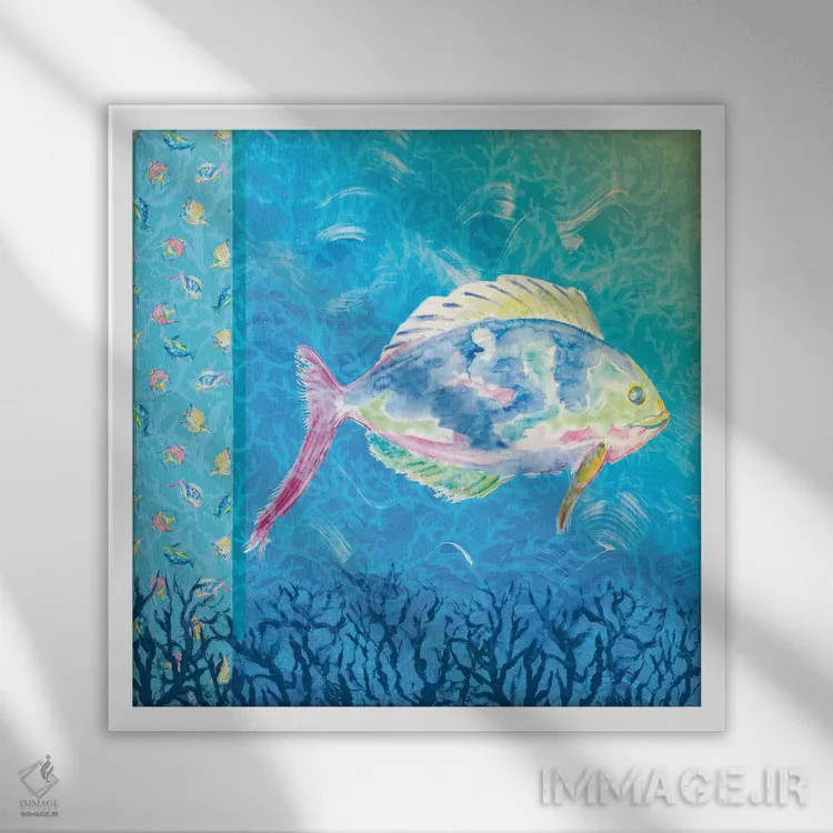تابلو زیر دریا I اثر جولی دریسه - نمای قابدار سفید
