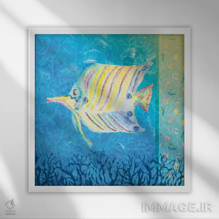 تابلو زیر دریا IV اثر جولی دریسه - نمای قابدار سفید