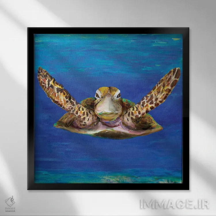 تابلو در حال شنا اثر جولی دریسه - نمای قابدار مشکی