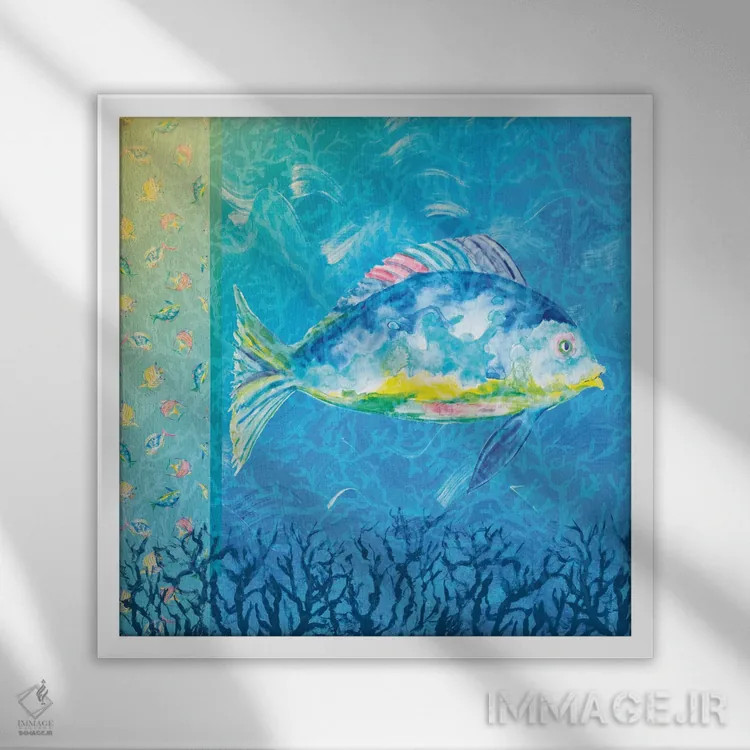 تابلو زیر دریا III اثر جولی دریسه - نمای قابدار سفید