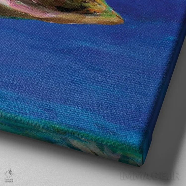 تابلو در حال شنا اثر جولی دریسه - نمای نزدیک بافت بوم