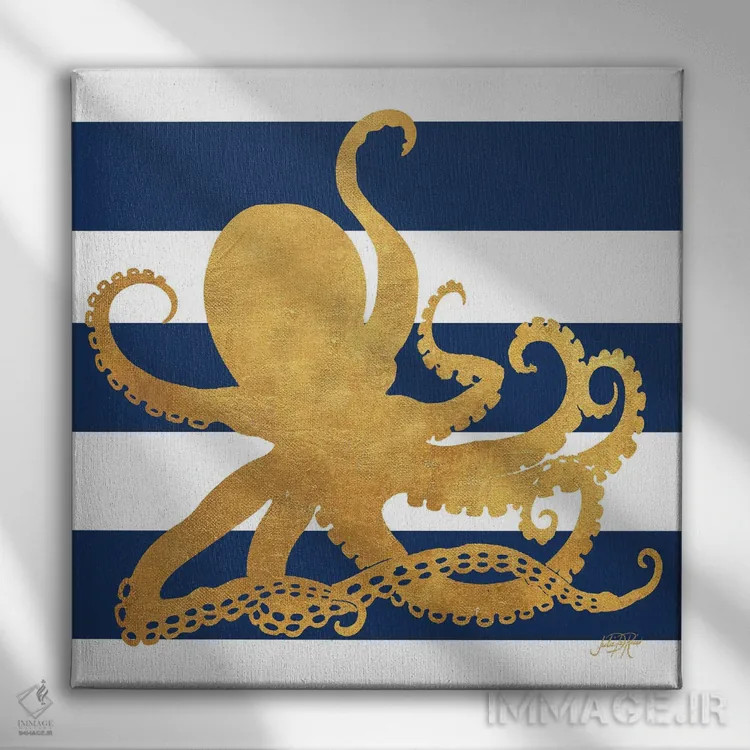 تابلو موجودات دریایی روی نوارها IV اثر جولی دریسه - نمای روبهرو روی دیوار