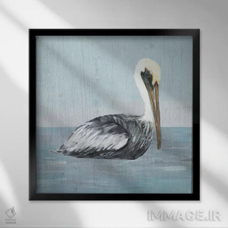 تابلو پلیکان در آب III اثر جولی دریسه - نمای قابدار مشکی