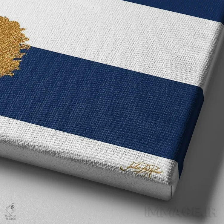 تابلو موجودات دریایی روی نوارها I اثر جولی دریسه - نمای نزدیک بافت بوم