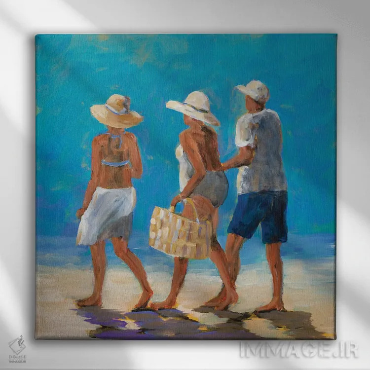 تابلو دوستان ساحلی اثر جولی دریسه - نمای روبهرو روی دیوار