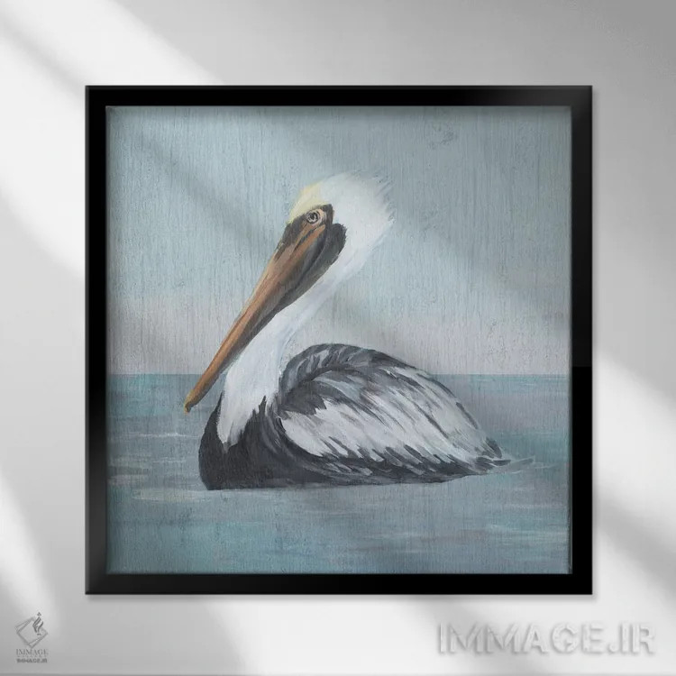 تابلو پلیکان در آب IV اثر جولی دریسه - نمای قابدار مشکی