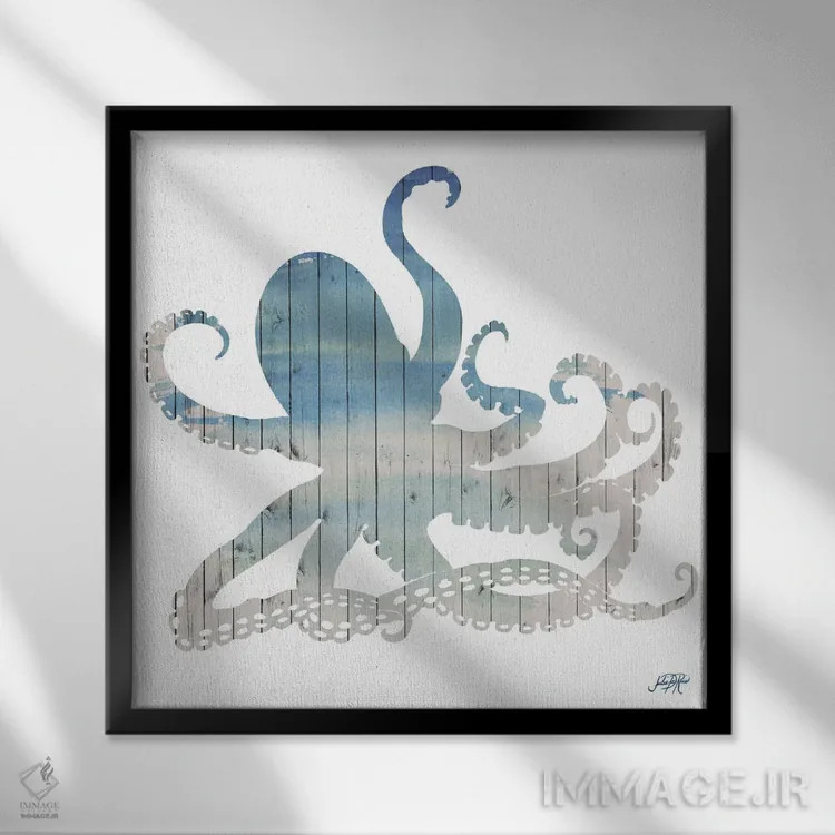 تابلو اختاپوس چوبی اثر جولی دریسه - نمای قابدار مشکی