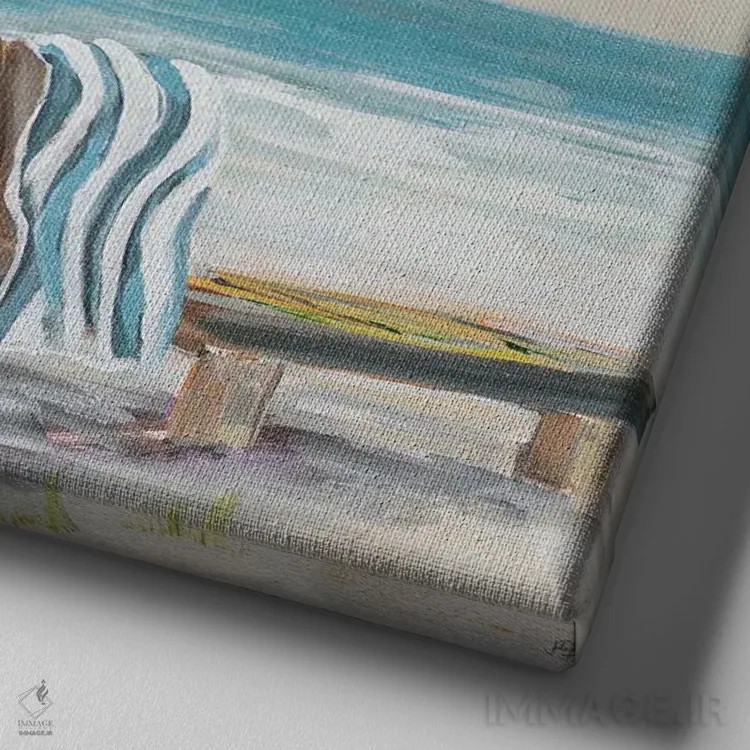 تابلو غروبهای ساحلی اثر جولی دریسه - نمای نزدیک بافت بوم