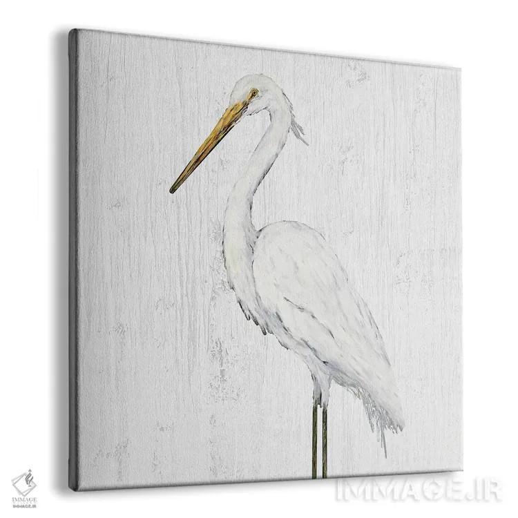 تابلو حواصیل روی موجهای سفید IV اثر جولی دریسه - نمای پرسپکتیو محصول