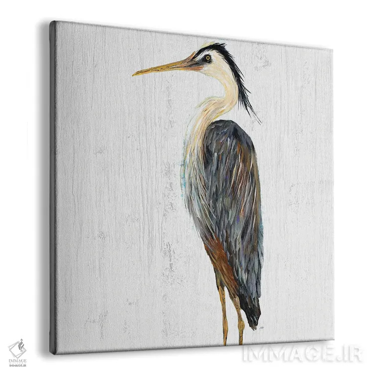 تابلو حواصیل روی موجهای سفید I اثر جولی دریسه - نمای پرسپکتیو محصول