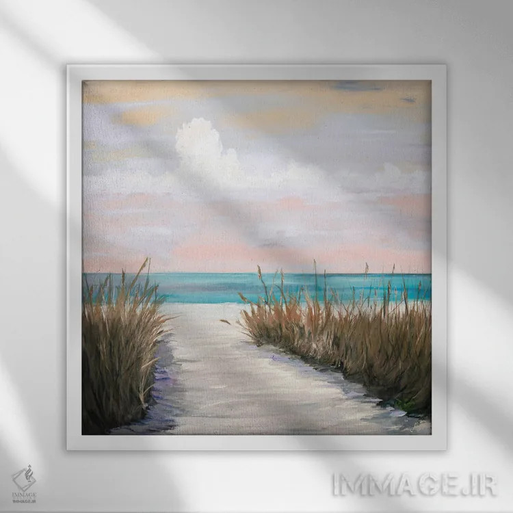 تابلو پیادهروی در غروب اثر جولی دریسه - نمای قابدار سفید