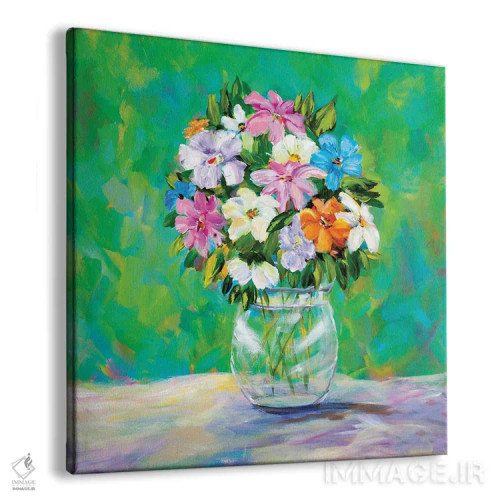 تابلو دسته گل باغ بهاری اثر جولی دریسه - نمای پرسپکتیو محصول