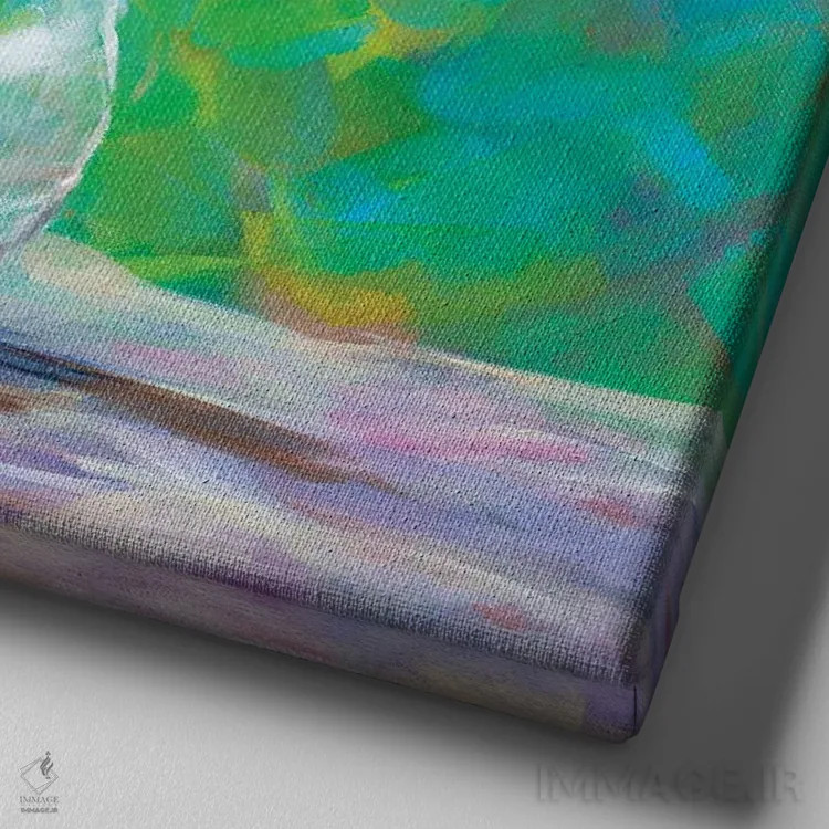 تابلو دسته گل باغ بهاری اثر جولی دریسه - نمای نزدیک بافت بوم