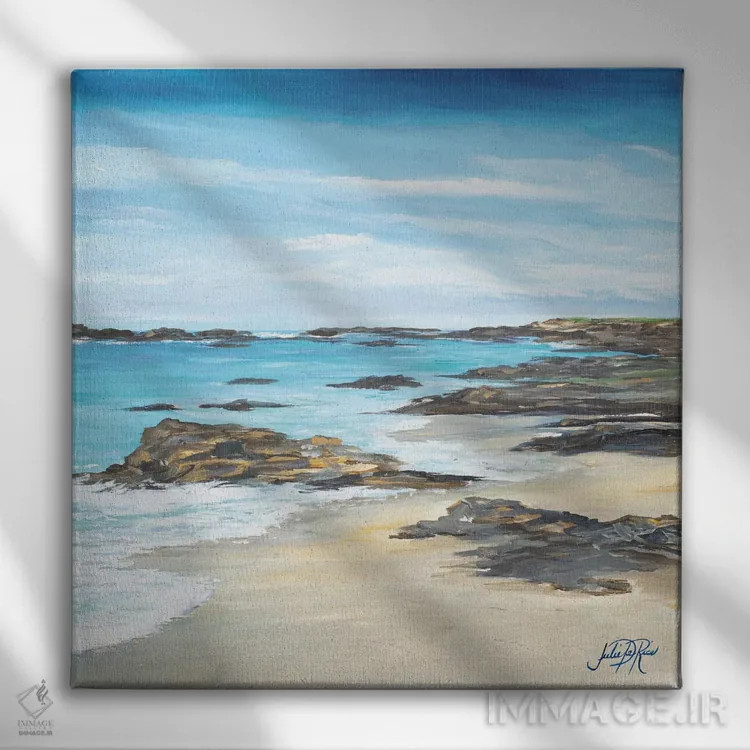 تابلو ساحل صخرهای II اثر جولی دریسه - نمای روبهرو روی دیوار