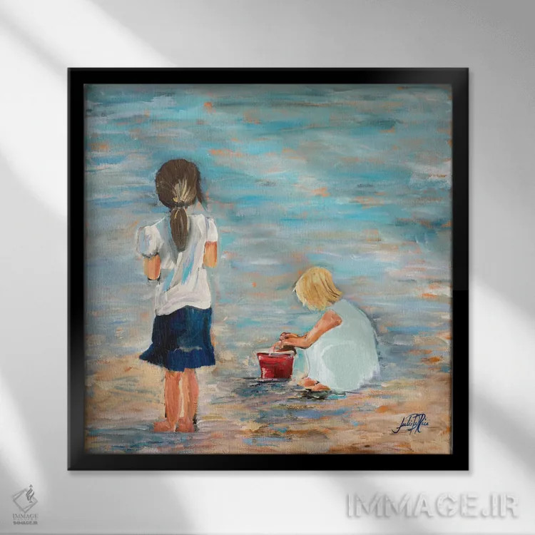 تابلو خاطرات ساحل اثر جولی دریسه - نمای قابدار مشکی