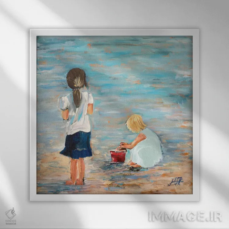 تابلو خاطرات ساحل اثر جولی دریسه - نمای قابدار سفید