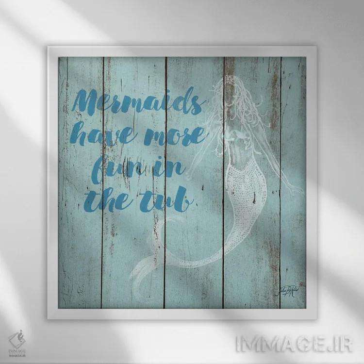 تابلو گفته پری دریایی I اثر جولی دریسه - نمای قابدار سفید