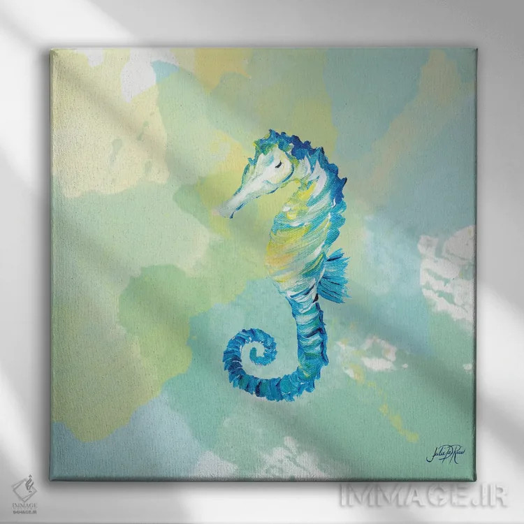 تابلو موجودات دریایی با آبرنگ IV اثر جولی دریسه - نمای روبهرو روی دیوار
