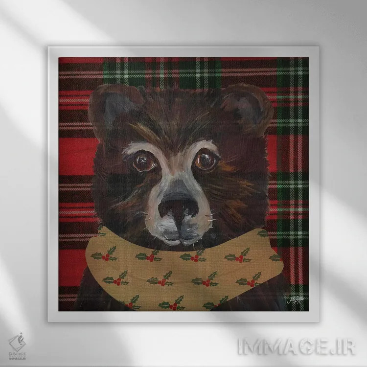 تابلو حیوانات تعطیلاتی I اثر جولی دریسه - نمای قابدار سفید