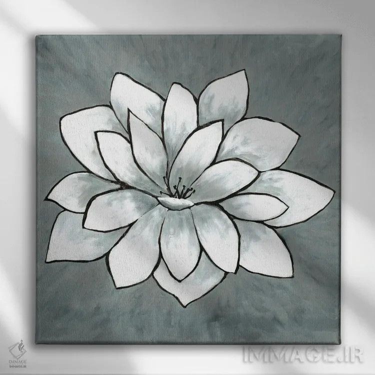 تابلو نیلوفر سفید اثر دوریس شَرِست - نمای روبهرو روی دیوار