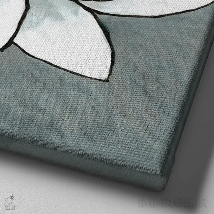 تابلو نیلوفر سفید اثر دوریس شَرِست - نمای نزدیک بافت بوم