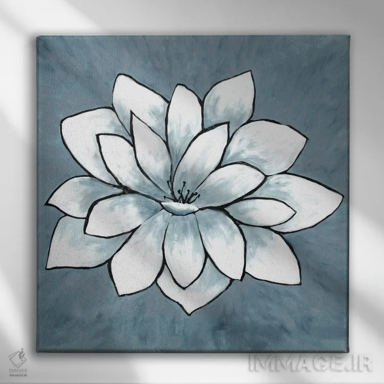 تابلو جوانه آبی ۱ اثر دوریس شَرِست - نمای روبهرو روی دیوار