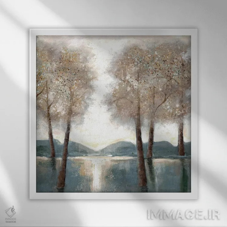 تابلو نزدیک شدن به جنگل ۲ اثر دوریس شَرِست - نمای قابدار سفید