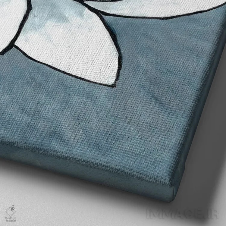 تابلو جوانه آبی ۱ اثر دوریس شَرِست - نمای نزدیک بافت بوم