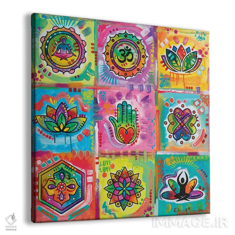 تابلو مربعهای مدیتیشن اثر باور روسو - نمای پرسپکتیو محصول