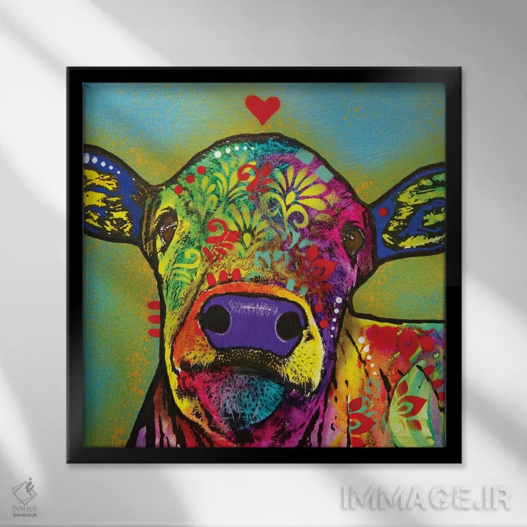 تابلو گوساله کوچولو اثر باور روسو - نمای قابدار مشکی