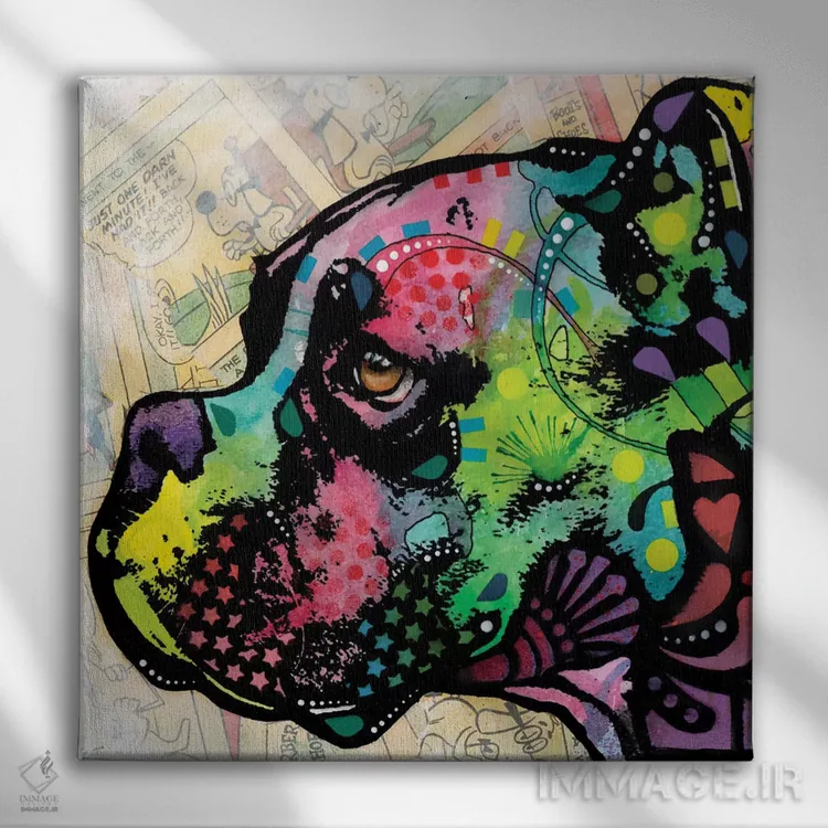 تابلو پروفایل بوکسر به سبک دکو اثر باور روسو - نمای روبهرو روی دیوار