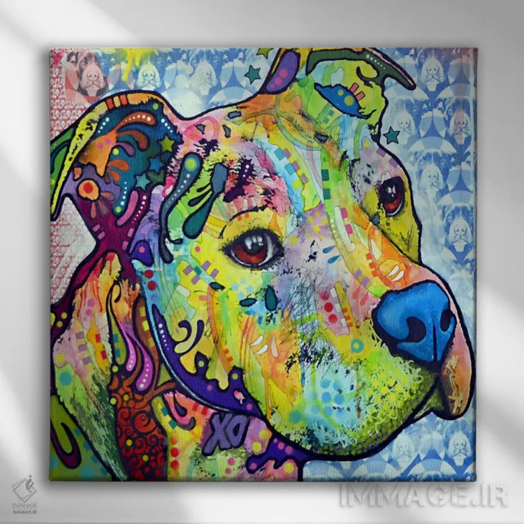 تابلو پیت بول متفکر امسال ۱ اثر باور روسو - نمای روبهرو روی دیوار